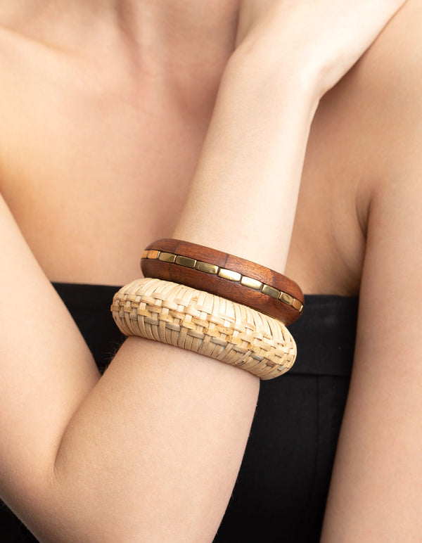 Brown Wooden Bangle Pack