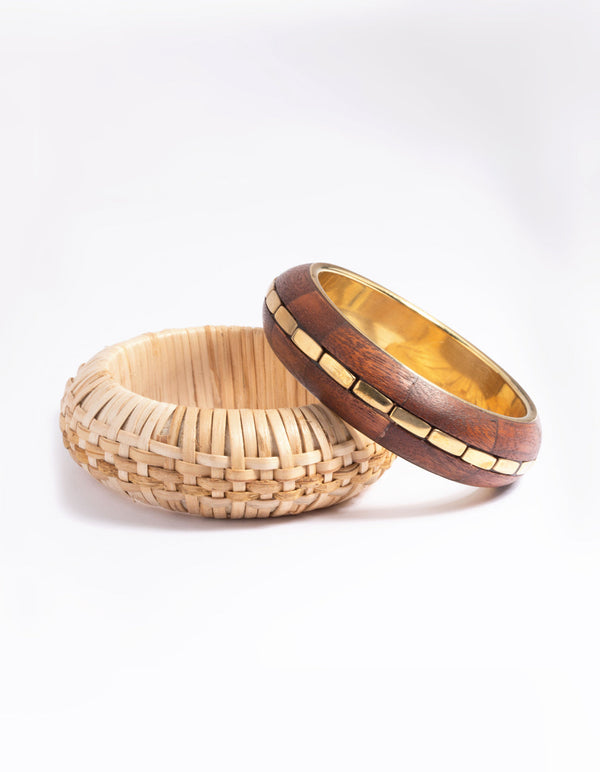 Brown Wooden Bangle Pack