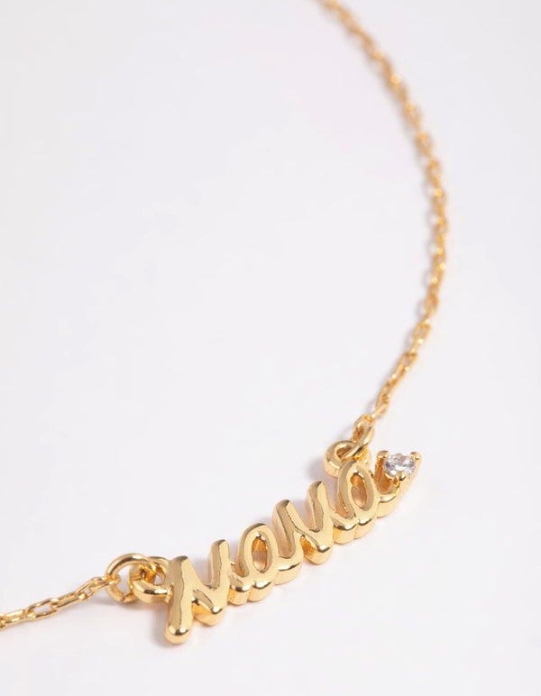 Gold Mama Cursive Necklace