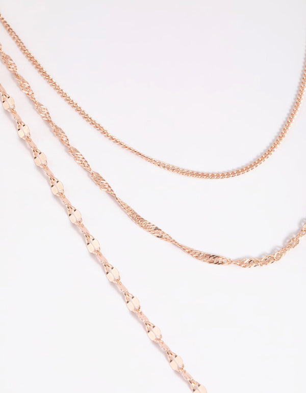 Rose Gold Dainty Chain Lariat Necklace