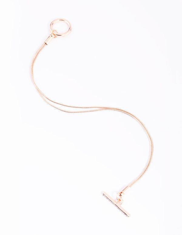 Rose Gold Snake Chain Toggle Bracelet