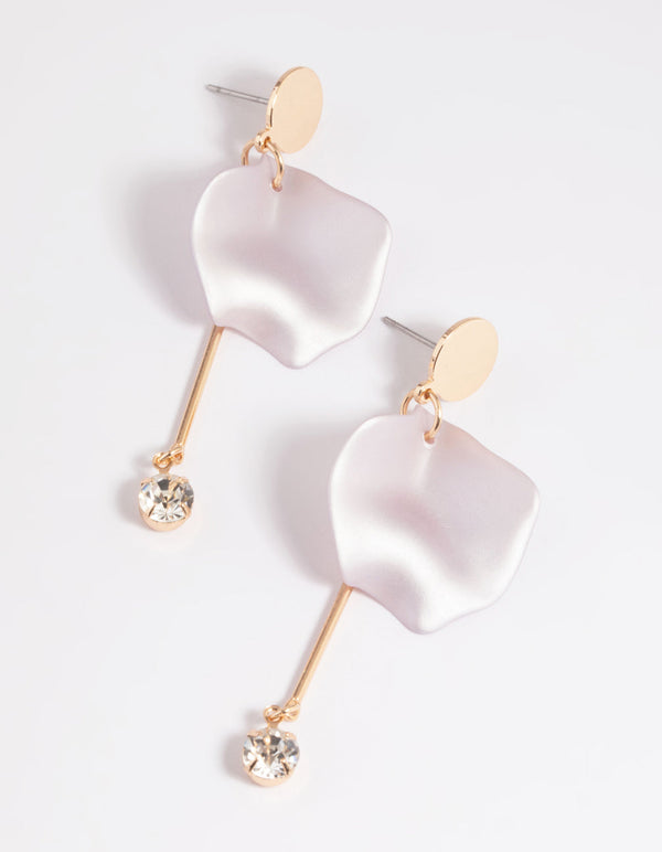 Lilac Petal Drop Earrings