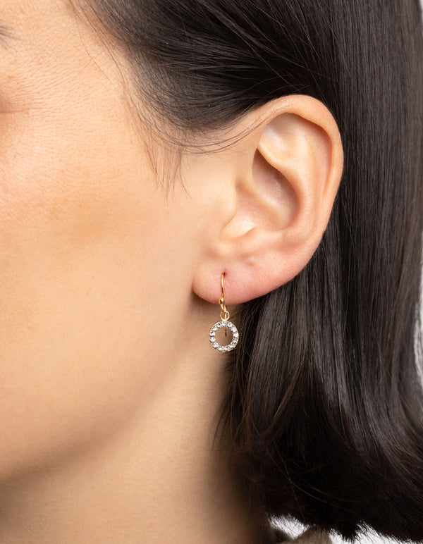 Gold Plated Sterling Silver Cubic Zirconia Drop Earrings