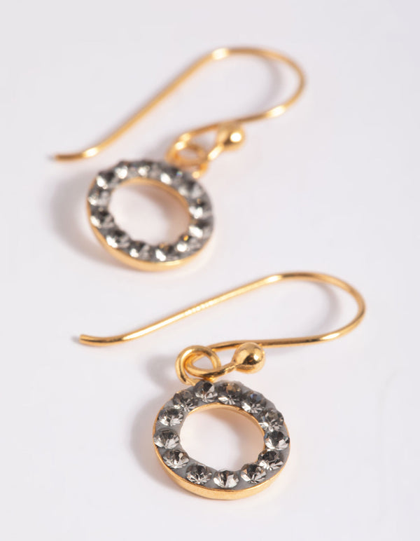 Gold Plated Sterling Silver Cubic Zirconia Drop Earrings