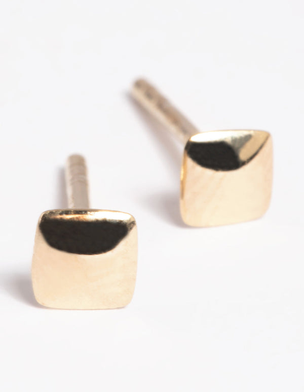 Gold Plated Sterling Silver Square Stud Earrings