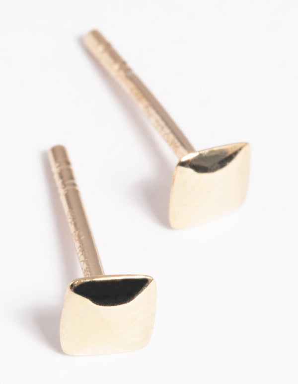 Gold Plated Sterling Silver Square Stud Earrings