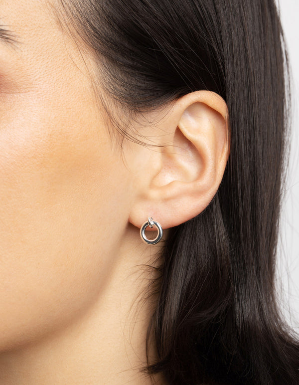 Sterling Silver Door Knocker Stud Earrings