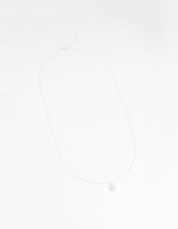 Sterling Silver Cubic Zirconia Sun Necklace