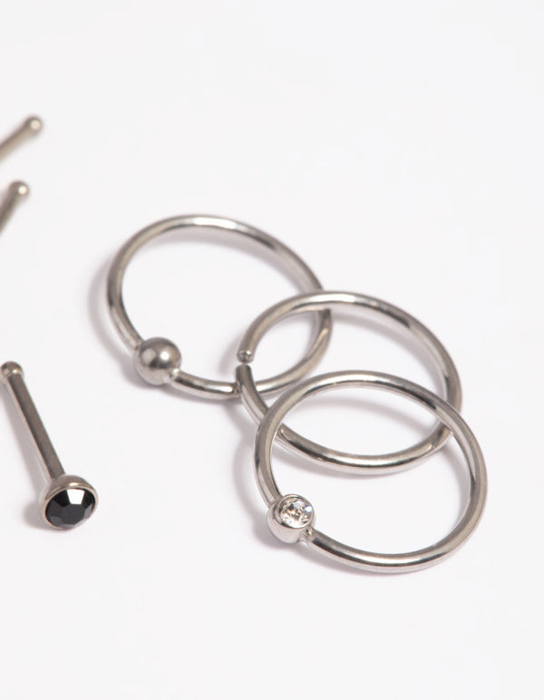 Titanium Crystal Nose Studs