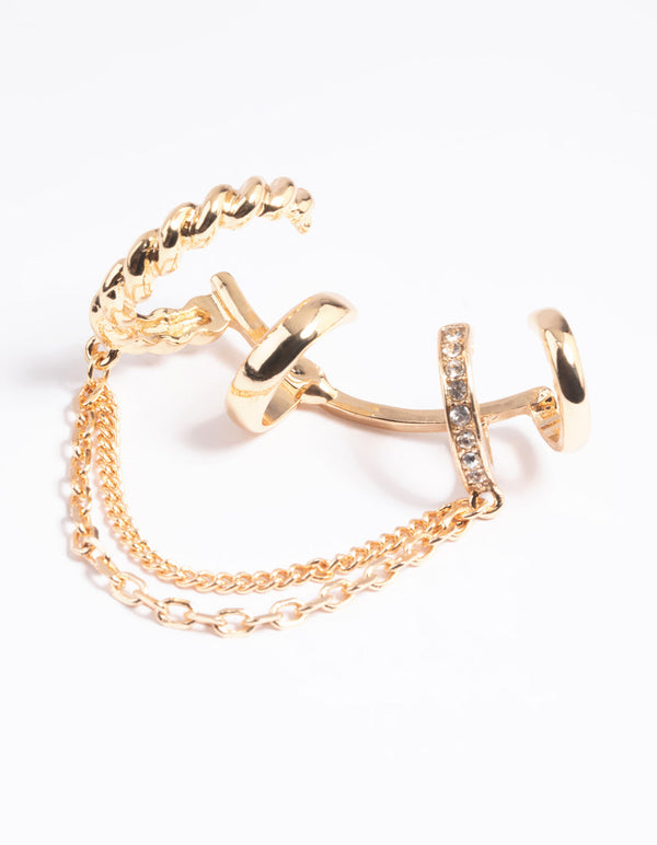 Mixed Metal Twisted Chain Earring Stack Pack
