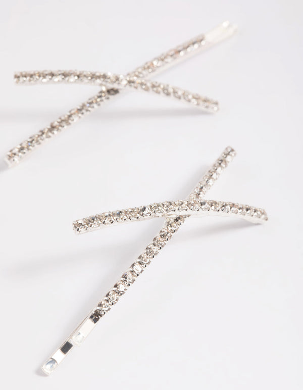 Silver Cross Slide Clips