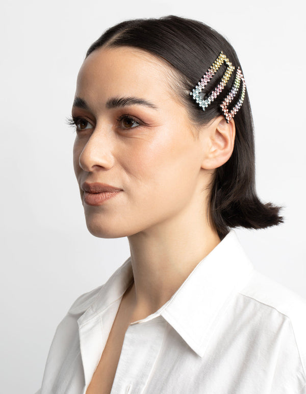 Rainbow Ombre Rectangular Clips