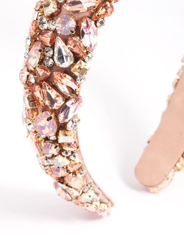 Pink Mixed Stone Headband