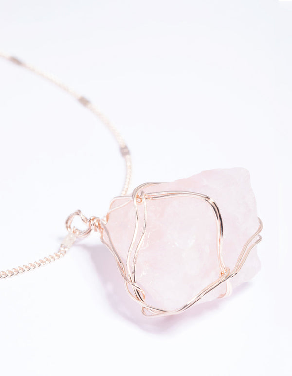 Rose Quartz Statement Necklace