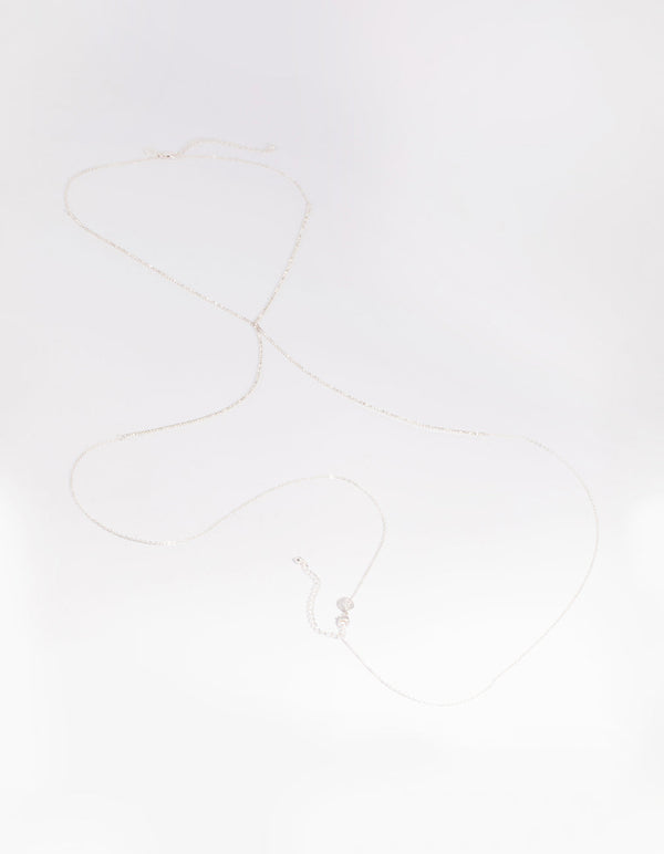 Silver Diamante Cross Body Chain