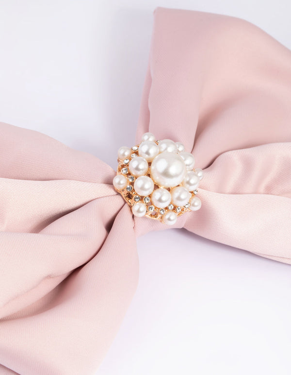 Blush Pearl Bow Clip