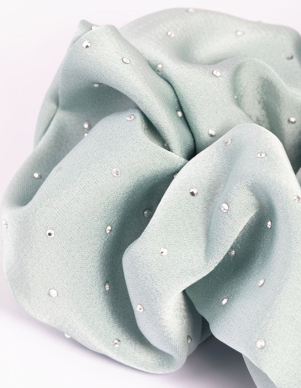 Blue Diamante Scrunchie