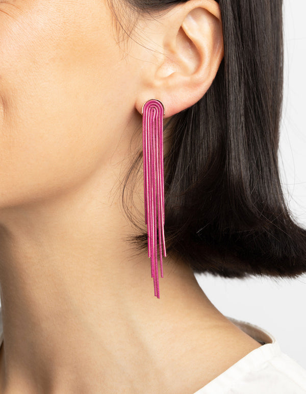 Fuchsia Mini Waterfall Drop Earrings