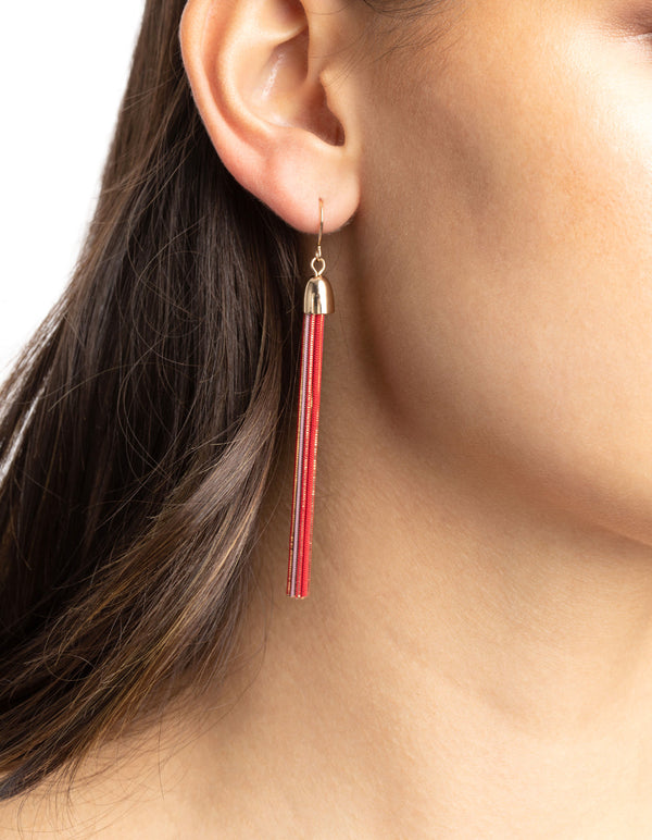 Fuchsia Tassel Drop Earrings