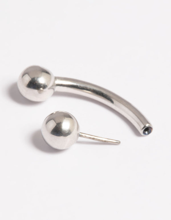 Platinum Plated Titanium Threadless Belly Bar
