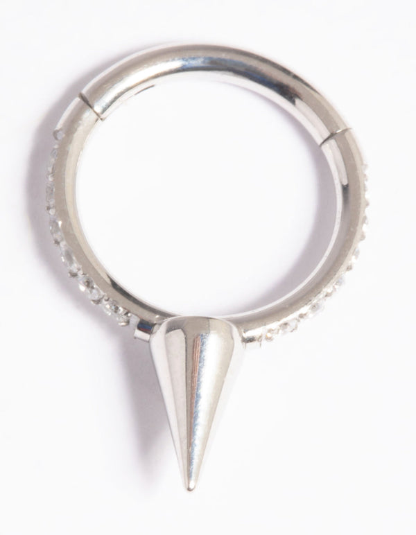 Platinum Plated Titanium Clicker Ring