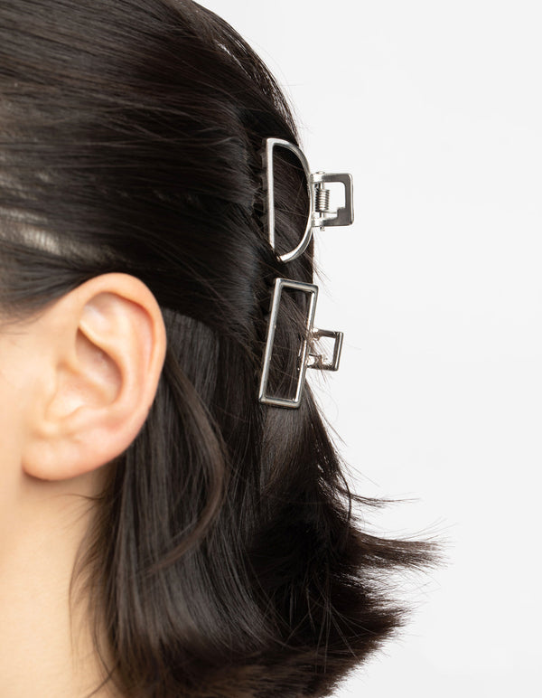 Rhodium Mixed Shape Mini Hair Claws