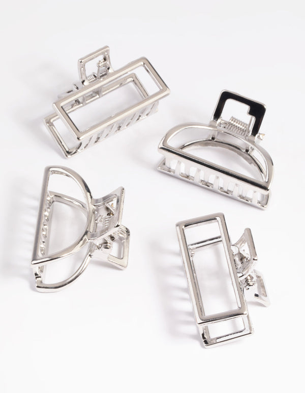Rhodium Mixed Shape Mini Hair Claws