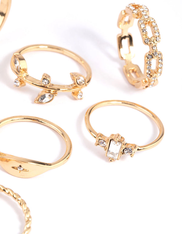 Gold Leaves Ring Pack