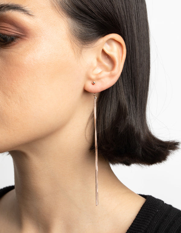 Rose Gold Ball Drop Earrings