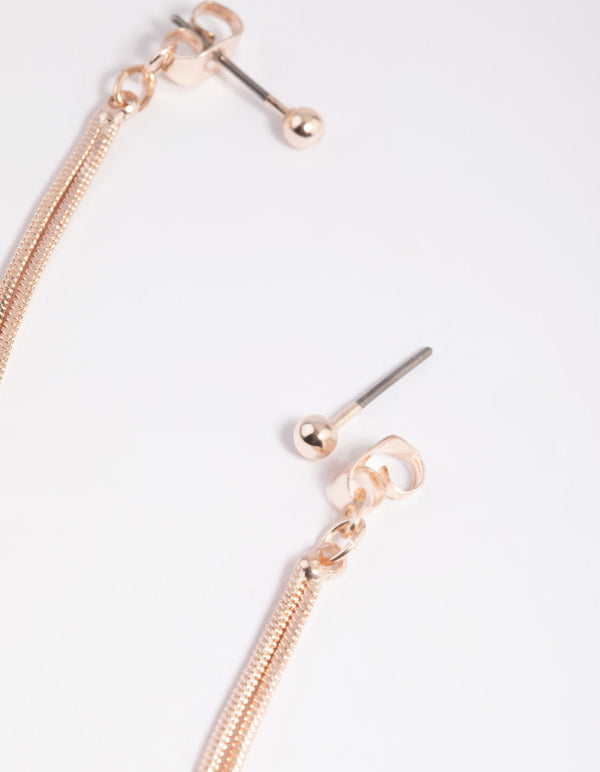 Rose Gold Ball Drop Earrings