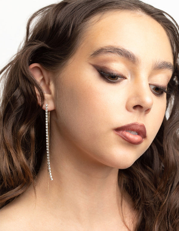 Mixed Metal Snake Chain Drop Earrings