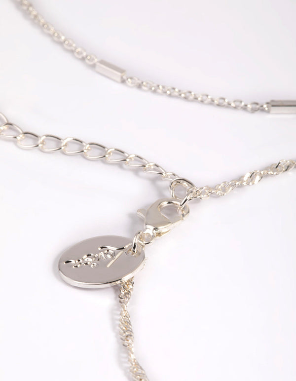 Silver Disc Chain Anklets