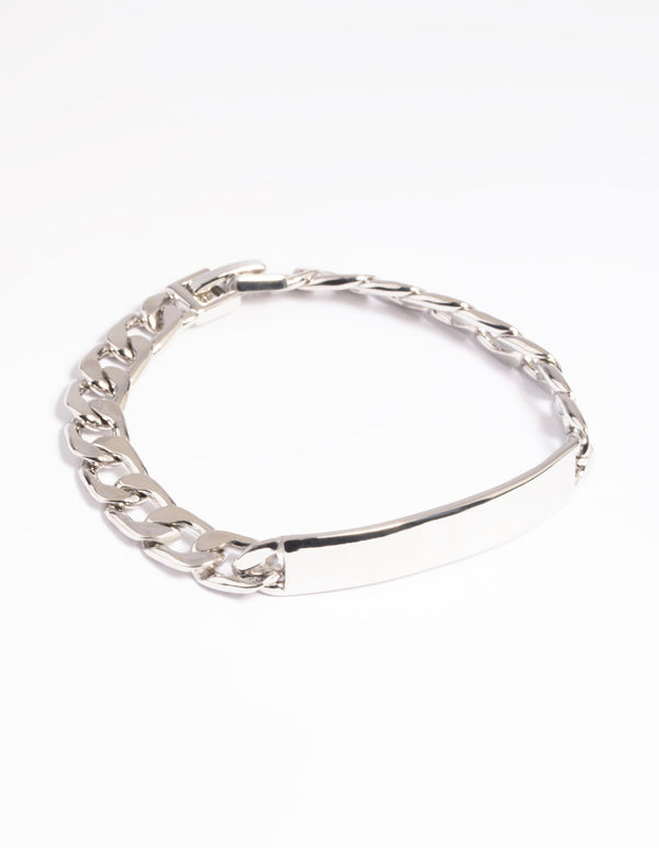 Rhodium Curb Bracelet