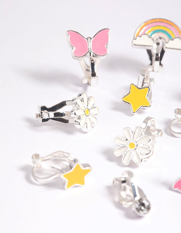 Kids 90s Motif Clip On Earring Pack