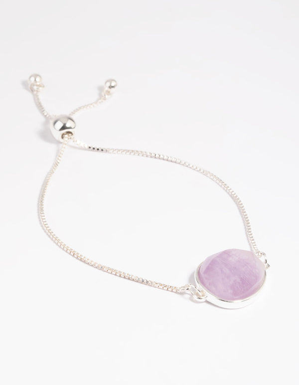 Silver Plated Amethyst Toggle Bracelet