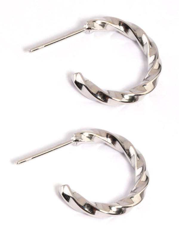 Surgical Steel Twisted Hoop Earrings