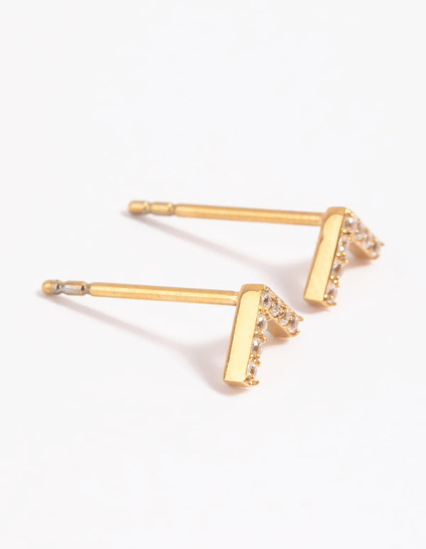 Gold Plated Surgical Steel Pave Stud Earrings