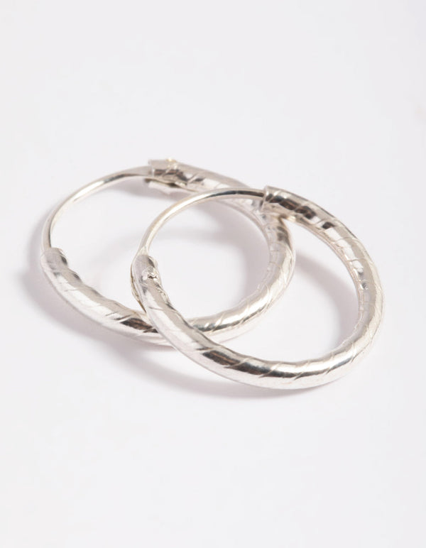Sterling Silver Twisted Rope Hoop Earrings