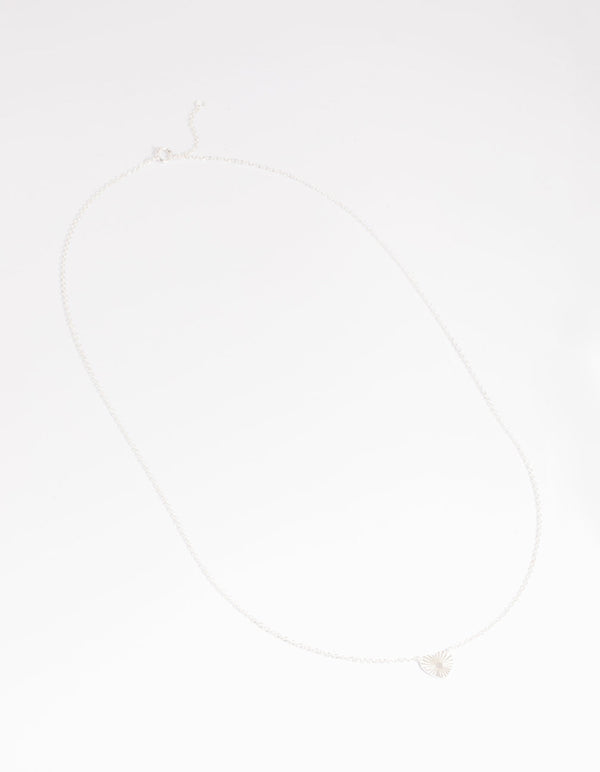 Sterling Silver Fan Heart Necklace