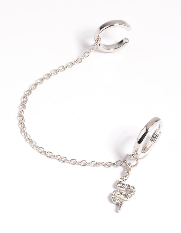 Surgical Steel Snake Huggie Hoop Earrings