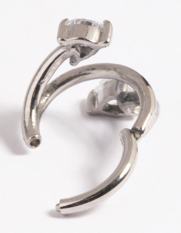 Surgical Steel Cubic Zirconia Arrow Clicker