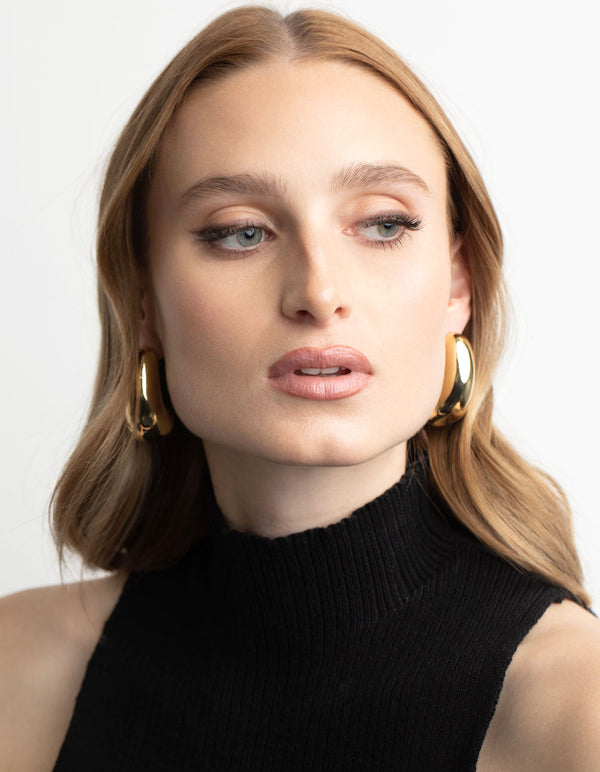 Gold Plated Bold Hoop Earrings