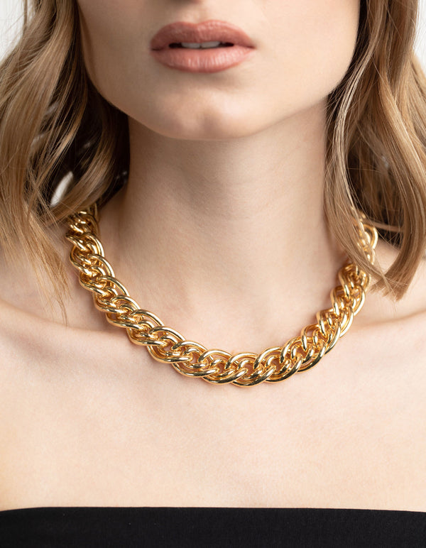 Gold Plated Chunky Link Chain Necklace