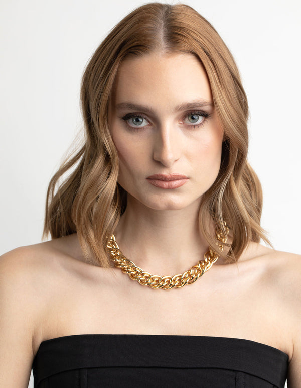 Gold Plated Chunky Link Chain Necklace