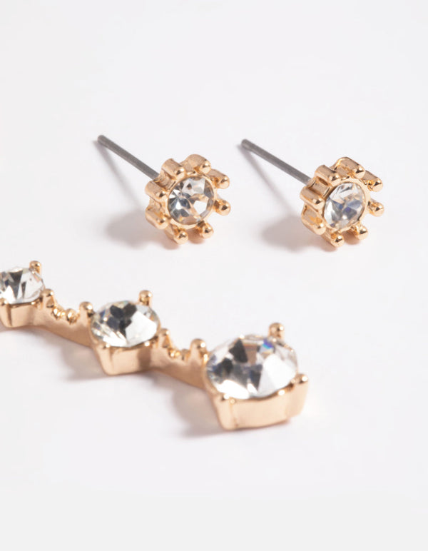 Gold Diamante Necklace and Earrings Set