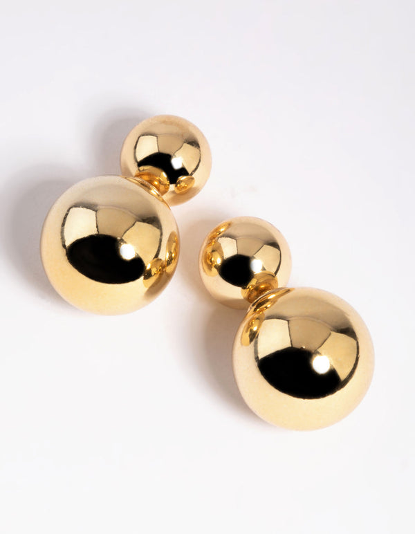 Gold Ball Sandwich Earrings