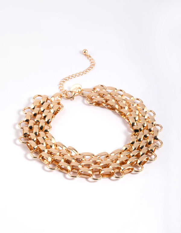 Gold Belcher Chain Choker Necklace