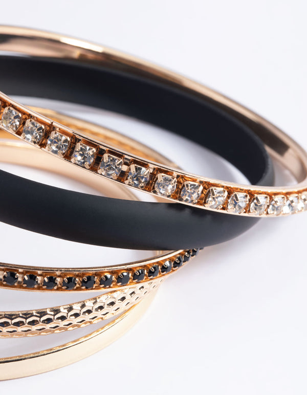 Black Pearl Diamante Bracelets