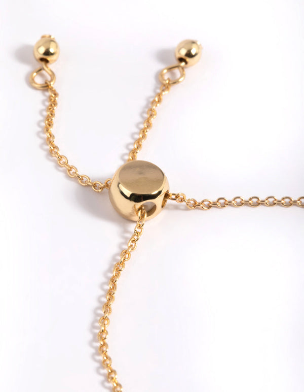 Gold Plated Clear Stone Toggle Bracelet