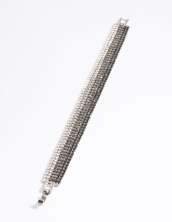 Rhodium Diamante Ombre Bracelet